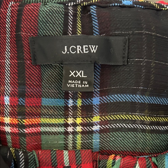 Sold out J. Crew sheer plaid holiday top XXL Sleeveless Blouse Stewart tartan - Picture 4 of 8